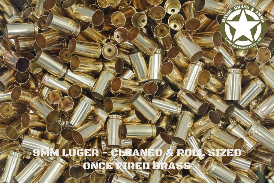 9MM - Cleaned & Roll Sized Brass OFB - (500)