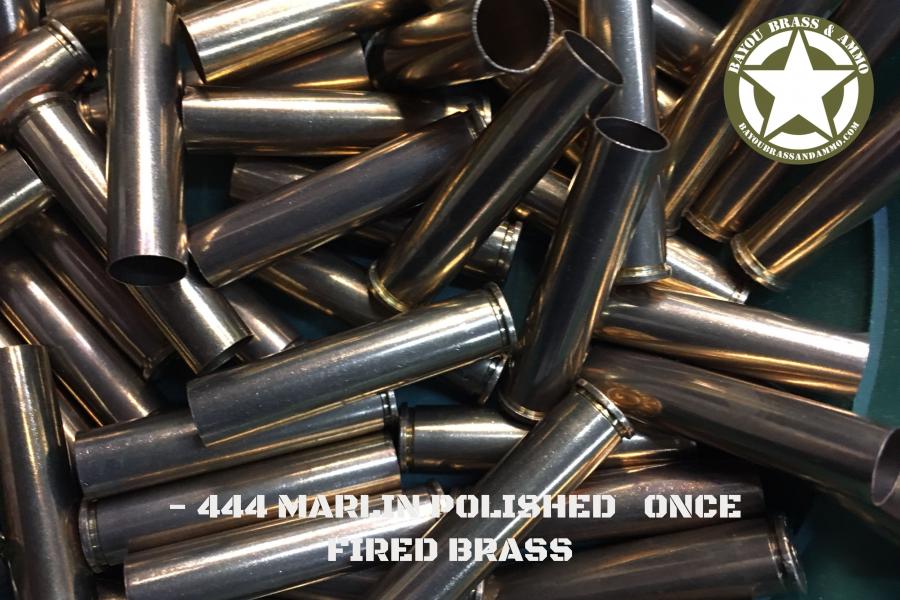 444 Marlin - Polished Once Fired Brass (50)