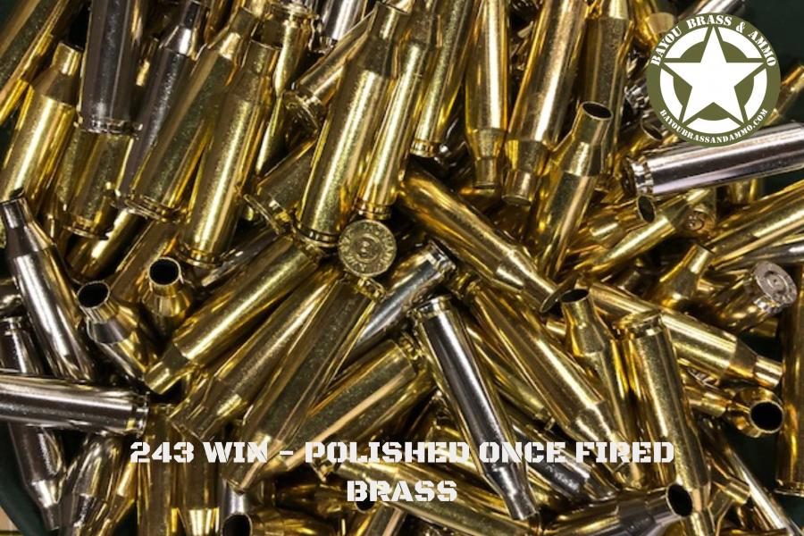 243 WIN - Polished Brass Once Fired Brass Mixed (50)