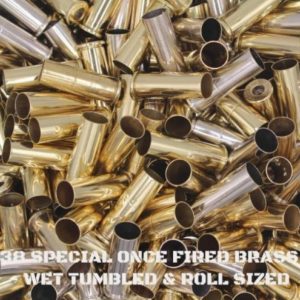 38 Special - Cleaned & Roll Sized Once Fired Brass (250)