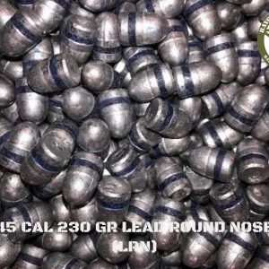 45 CAL - Cast Lead 405 GR (LRN) Bullets (250+)