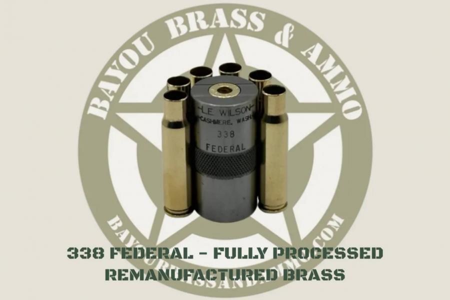 338 FEDERAL - REMAN FULLY PROCESSED BRASS OFB (50)