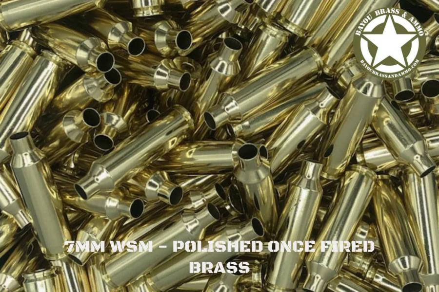 7mm WSM - Polished Brass Once Fired Brass (50)
