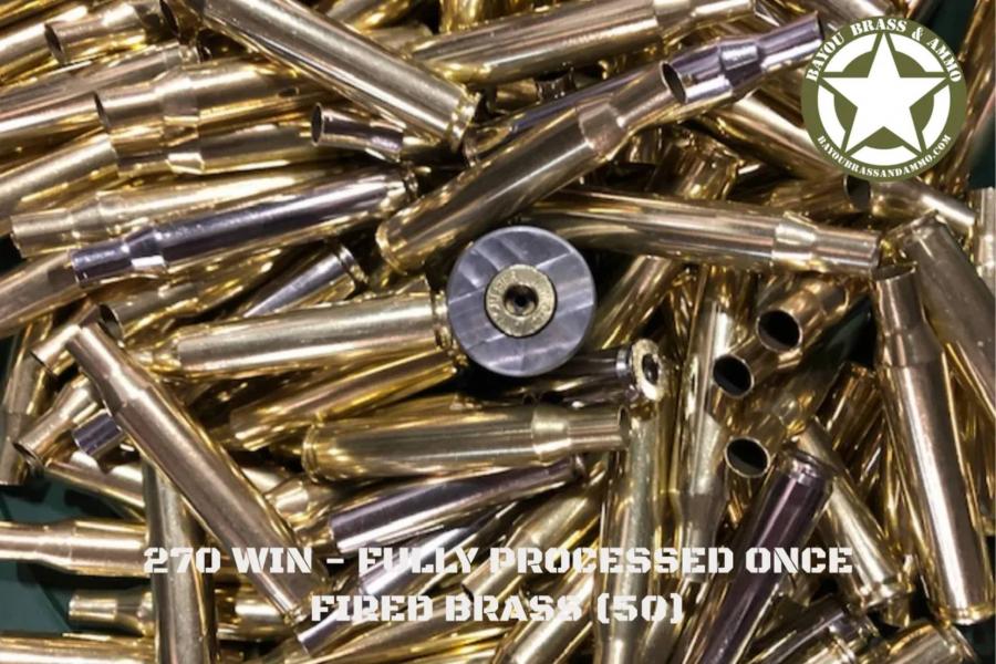 270 WIN - Remington/Peters Fully Processed Once Fired Brass (50)