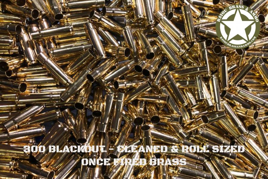 300 Blackout - Cleaned & Roll Sized Once Fired Brass Headstamped 300 BLK (500)