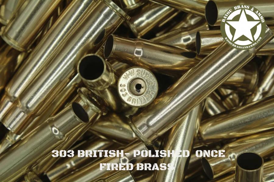 303 British - Polished Once Fired Brass (50)