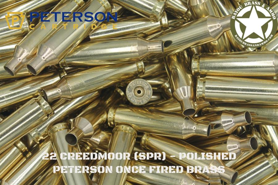 22 Creedmoor - Polished Peterson Brass (OFB) (50)