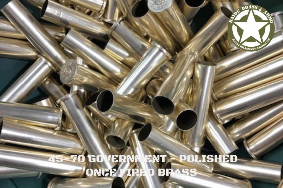 45-70 Government Cleaned and Polished Once Fired Brass (50)