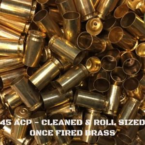 45 ACP - Large Primer Pocket Cleaned & Roll Sized Once Fired Brass (500)