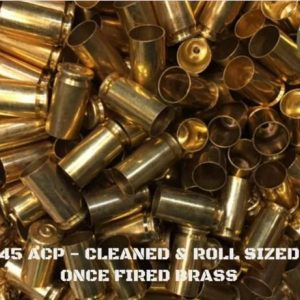 45 ACP - Large Primer Pocket Cleaned And Rollsized Once Fired Brass (250)