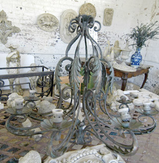 Vintage-style wrought iron chandelier
