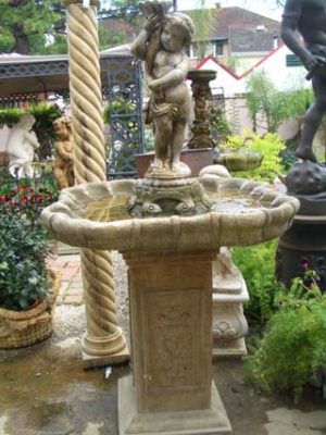Cast stone putti Fountain