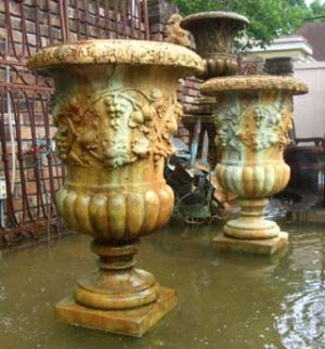 Cast stone recreation of an 18th century french urn fountain