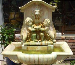 Cast Italian marble wall fountain