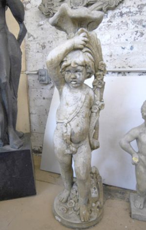 Antique-style reconstituted stone garden statue planter fountain