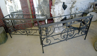 Vintage-style wrought iron console table base