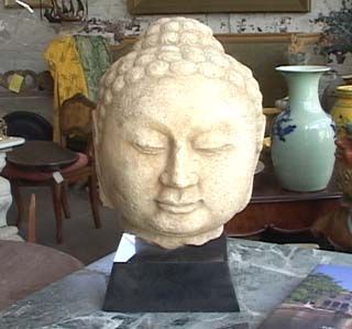 Chinese grey stone head of Buddha