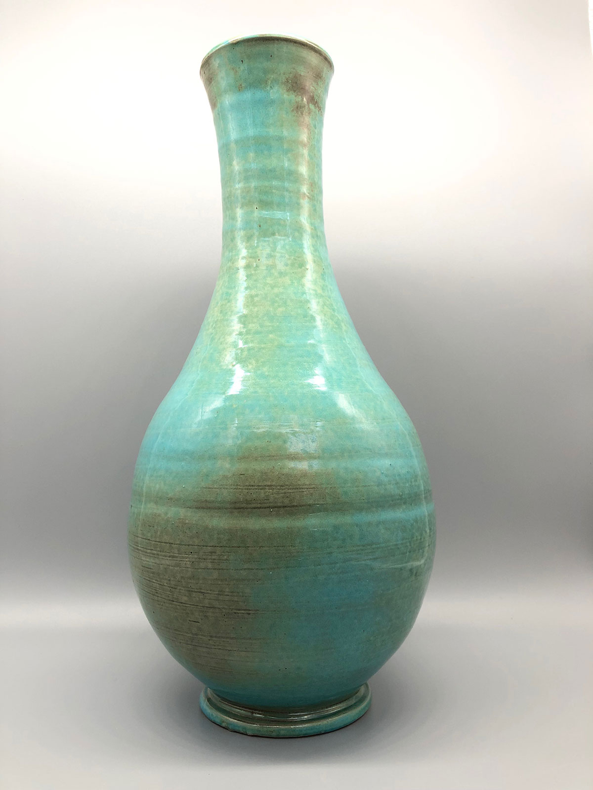 Fluted Turquoise Vase