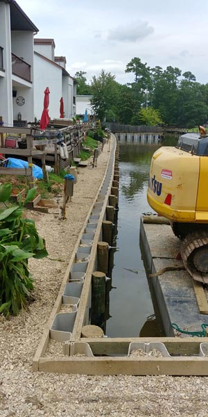 Bulkhead construction project on New Orleans North Shore (Mandeville) Bulkhead construction project on New Orleans North Shore (Mandeville)